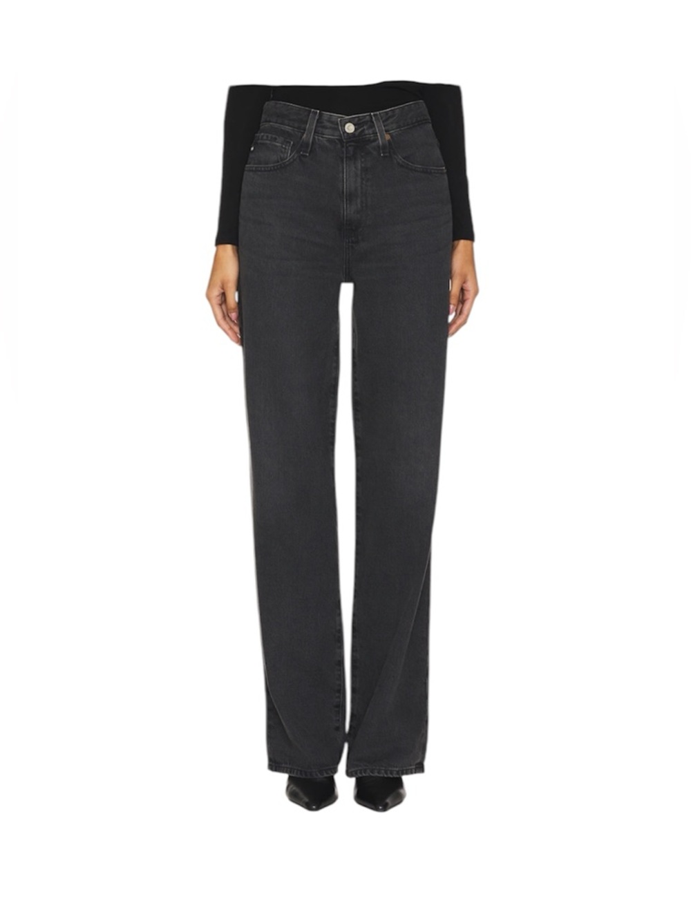 AG Jeans Kora High Rise Wide Leg Black Jeans | Size 28